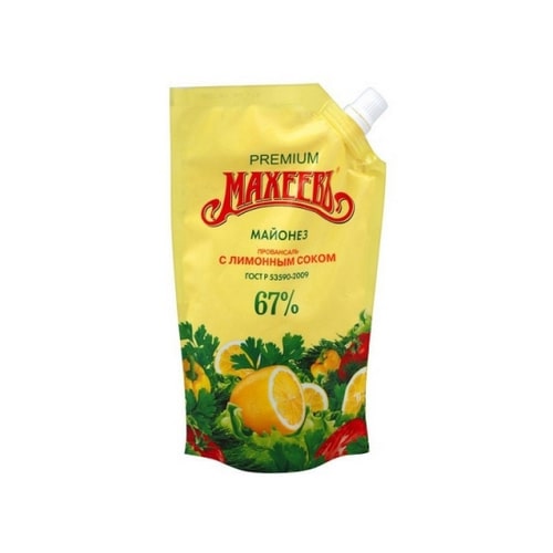 Майонез МАХЕЕВ провансаль с лимонным соком 67% 190 мл